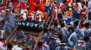 El desfile del festival Tenjin Matsuri.