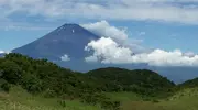 La vue du Mont Fuji depuis le Mont Komagatake.