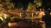 El puente de Nakabashi en Hida Takayama, iluminado.
