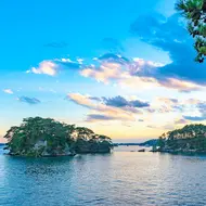 MBaia di Matsushima al crepuscolo. Uno dei tre punti di vista del Giappone