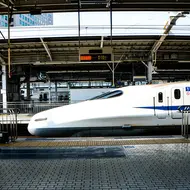 Shinkansen in train station