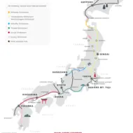 Map Whole Japan Area JR Pass English