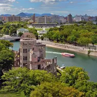Vue sur le Dôme du parc du mémorial de la paix, à Hiroshima.
