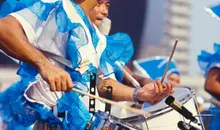 Parades Batukada (drums) rhythm Asakusa Samba festival in the Tokyo.