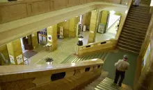 The spacious lobby of the Municipal Museum of Kyoto.