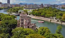 Blick auf den Genbaku Dome im Friedenspark, Hiroshima