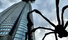 Au pied de la tour Mori, à Roppongi, l'araignée Maman, sculpture de bronze réalisée par la Franco-américaine Louise Bourgeois.