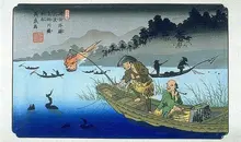 Print Keisai Eisen representative of cormorant fishing