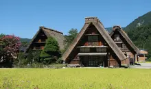 Gassho-zukuri type houses, in the village of Shirakawago