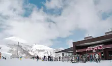 Le bas des pistes de la station Niseko