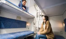 Les chambres du Hokutosei avec le mobilier de l'ancien train de nuit