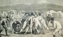 Pratique du rugby au Japon en  1874