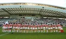 L'équipe japonaise rencontre l'Uruguay en 2015, lors du Lipovitan D Challenge Cup