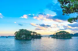 MBaia di Matsushima al crepuscolo. Uno dei tre punti di vista del Giappone