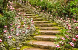 The Daisho-in temple, on the sacred island of Miyajima, is worth a visit with its 500 small Buddhist statues