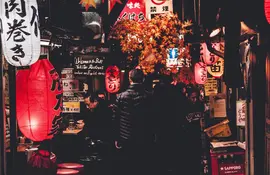 Yakitori restaurant alley in Shinjuku, Tokyo