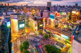 Worldwide famous Shibuya crossing, Tokyo