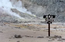 Volcanic fumaroles in Akan-Mashu national park