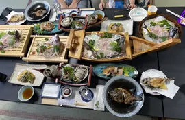 Traditional kaiseki dinner at the minshuku