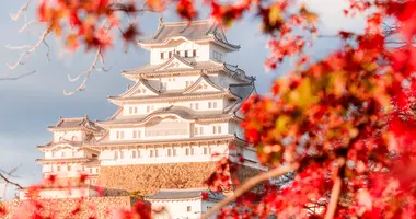 Himeji Castle, UNESCO World Heritage, under the colors of autumn