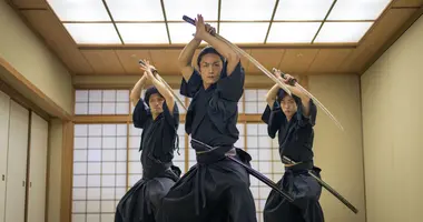 Japanese martial arts athlete training samourai kendo