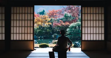 Vue depuis le temple Tenryu-ji à Kyoto