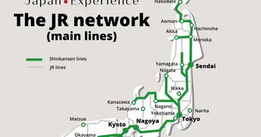 Map of the Japan Rail Pass network