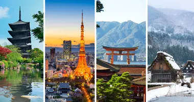 Photo montage de paysage japonais