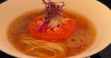 Roasted tomato ramen at Vegan Ramen UZU
