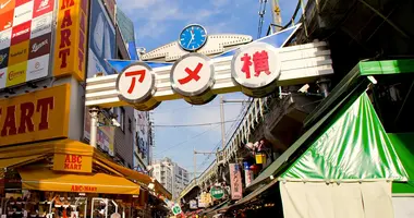 El famoso portal que marca el inicio del Ameya Yokocho en Ueno.