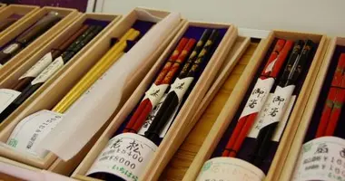 Palillos de la tienda Ichihara Hebei Shôten.