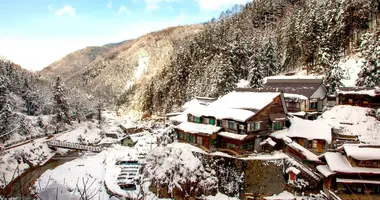 Une station enneigée des Alpes japonaises.