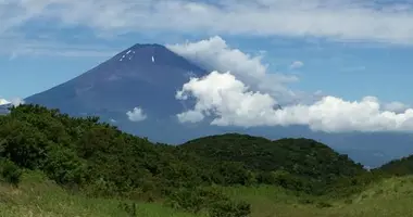 La vue du Mont Fuji depuis le Mont Komagatake.