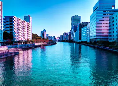 Río Meguro en Shinagawa, Tokio