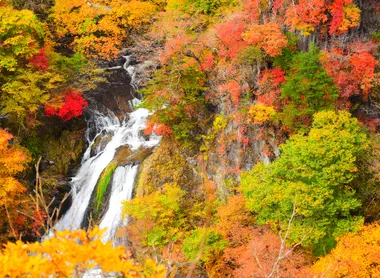 Nikko Kirifuri waterfalls, in beautiful autumn colours Nikko Kirifuri waterfalls, in beautiful autumn colours