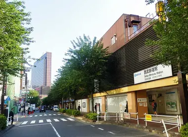 North entrance of Seibu Shinjuku Station with a view along Brick Street, Tokyo North entrance of Seibu Shinjuku Station with a view along Brick Street, Tokyo