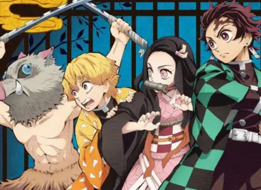 Inosuke, Zen'itsu, Nezuko et Tanjiro