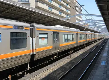 Chuo Line Train to Nakatsugawa at Tsurumai Station, Nagoya
