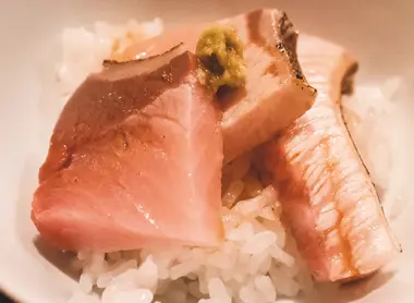 Toyama buri on top of rice