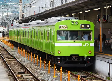 Train on the JR Nara Line Train on the JR Nara Line