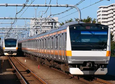 JR Chuo Line Train going from Shinjuku
