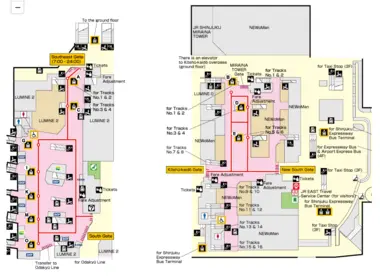 Plan de la gare de Shinjuku