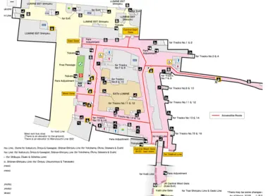Plan de la gare de Shinjuku