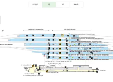 Plan de la gare de Ueno