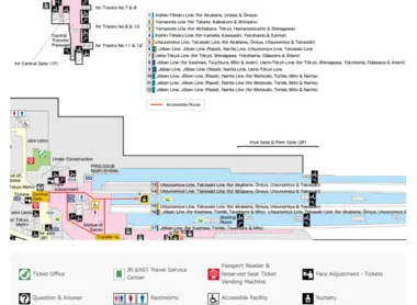 Plan de la gare de Ueno