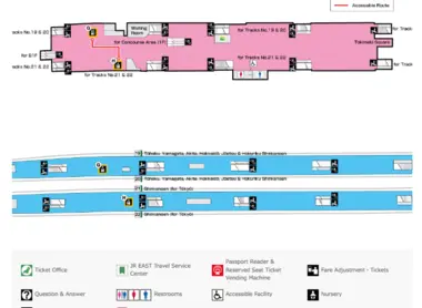 Plan de la gare de Ueno