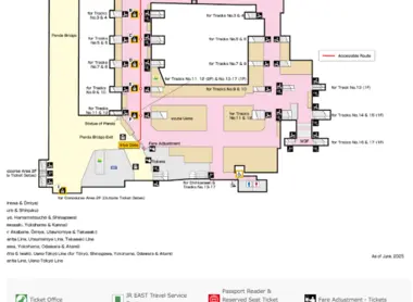 Plan de la gare de Ueno