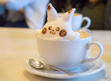 Pikachu Latte at the Pokemon Cafe