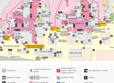 Plan de la gare de Tokyo - 1F