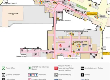 Plan de la gare de Tokyo - B1F